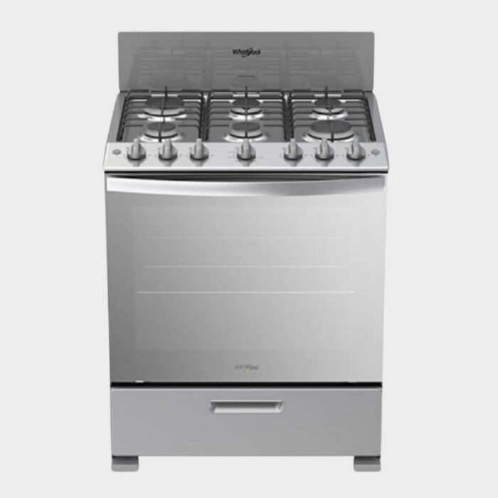 Whirlpool 30" 6 Burner Gas Range with Stainless Steel Top (Silver) - Image 1