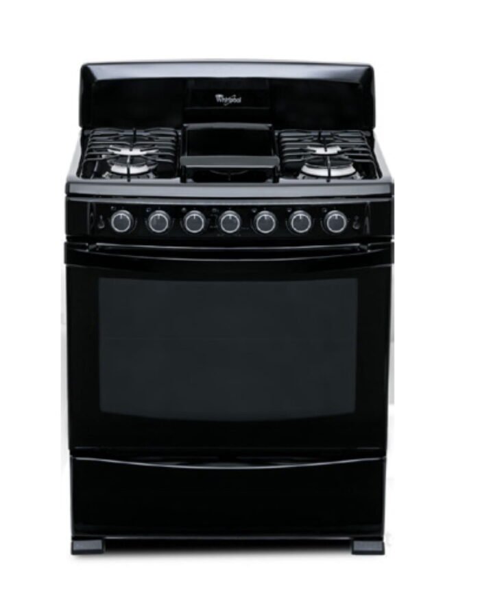 Whirlpool 30" 6 Burner Gas Range (Black) - Image 1
