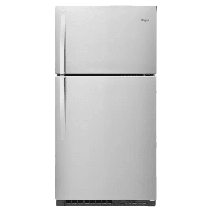 Whirlpool 21CFT Stainless Steel Top/Bottom Mount Fridge - Image 1